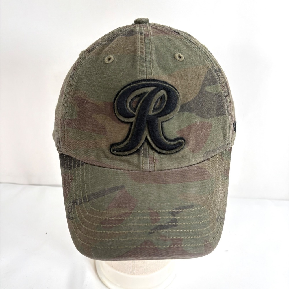 Vintage Tacoma Rainiers Baseball Hat Green Brown Camo '47 brand Adjustable Cap